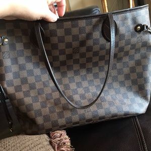 Authentic Lius Vuitton Neverfull MM Damier Ebene